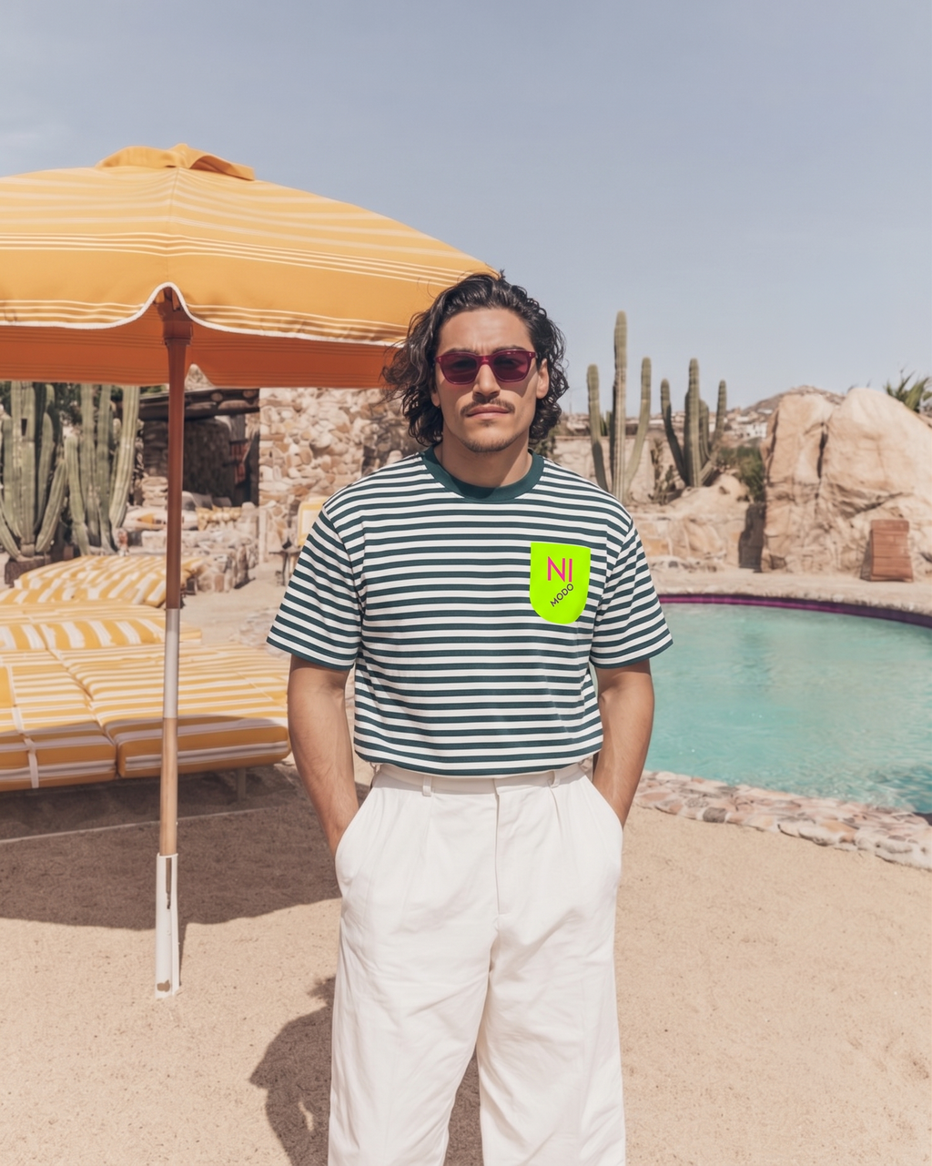 Ni modo Neon Green/ Turquoise - Men's Relaxed Fit T-shirt