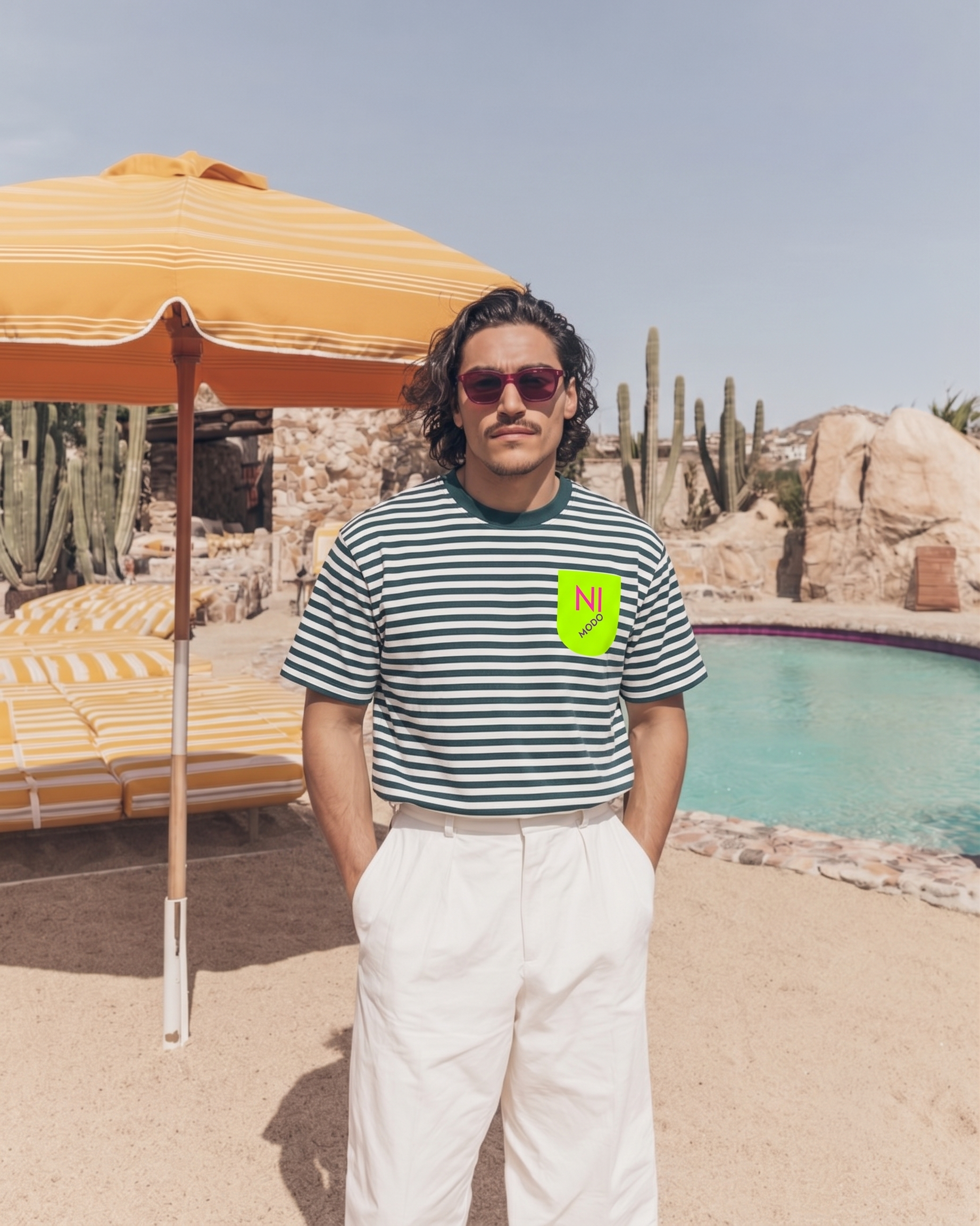 Ni modo Neon Green/ Turquoise - Men's Relaxed Fit T-shirt