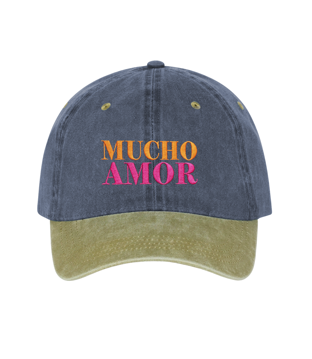 Mucho Amor - Two-Tone Vintage Washed Cotton Cap