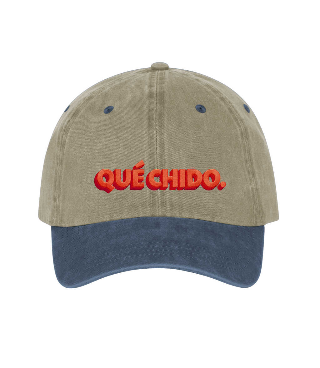 Qué Chido - Two-Tone Vintage Washed Cotton Cap