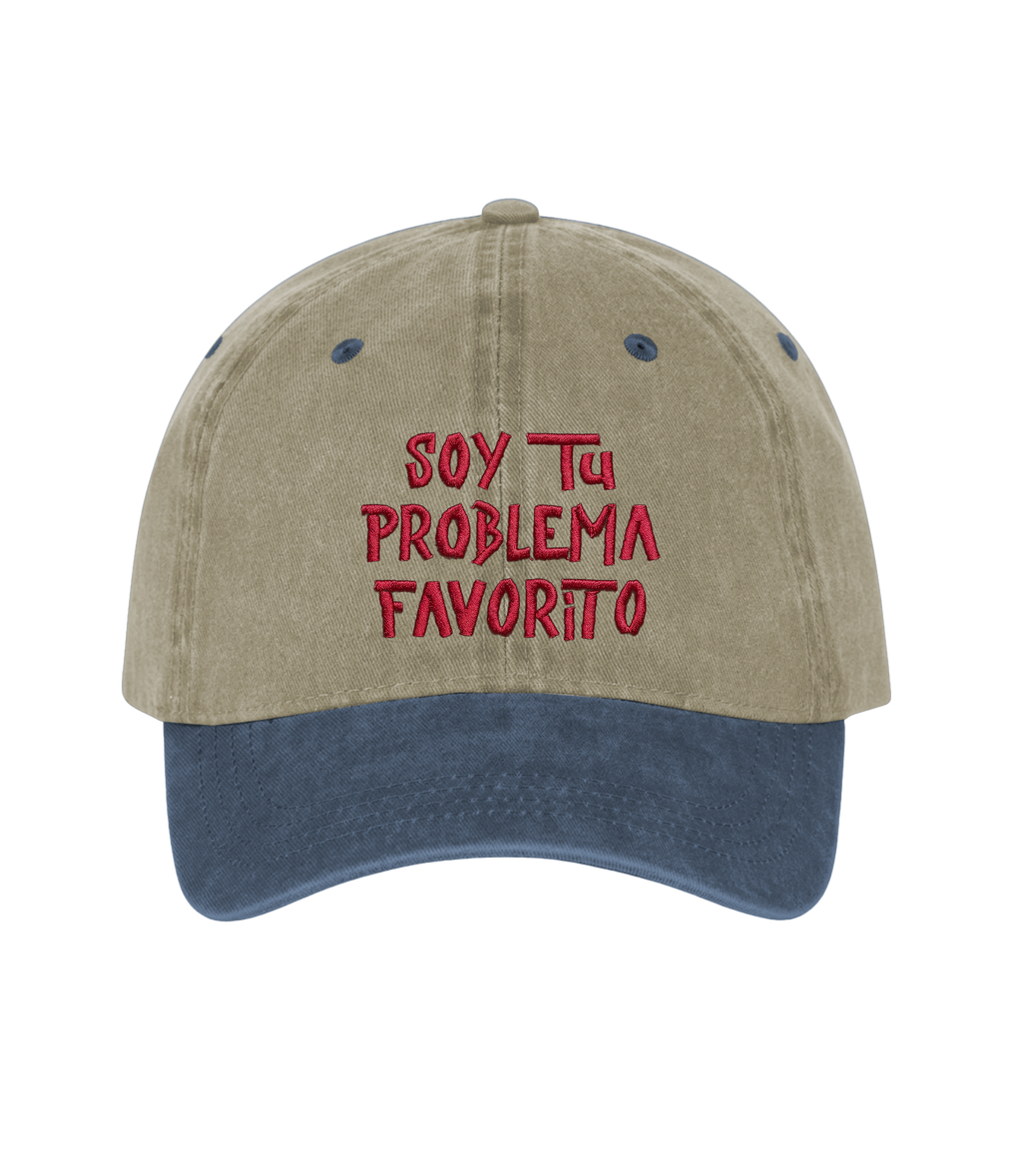 Soy tu Problema Favorito - Two-Tone Vintage Washed Cotton Cap