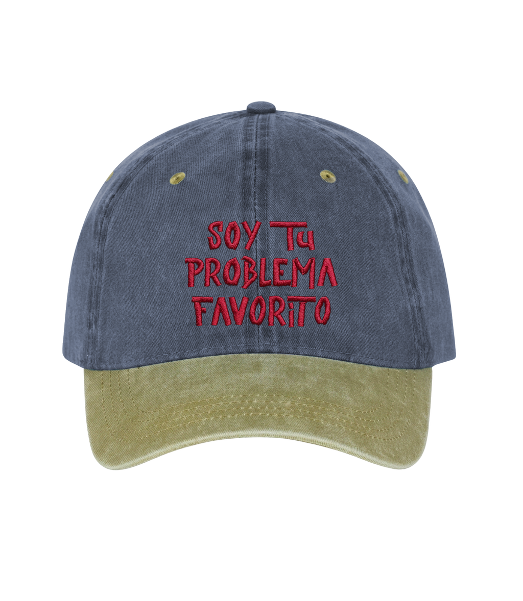 Soy tu Problema Favorito - Two-Tone Vintage Washed Cotton Cap